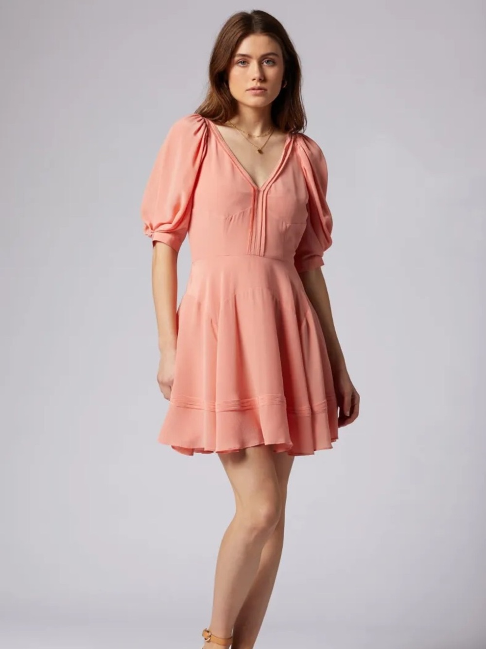 Joie - Silk Rianne Mini Dress - Coral Haze Pink - Sz 12 (runs small)